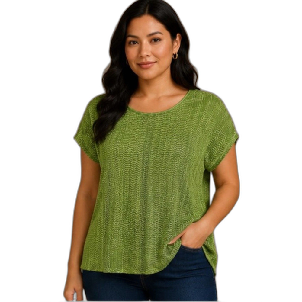 Notations Lime Green Short Sleeve Knit Top NWOT - Size 2X